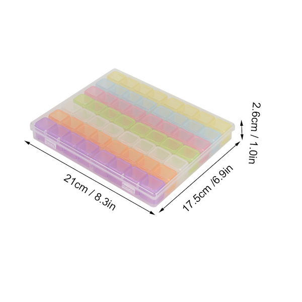 56 Gitter Neglekunst Opbevaringsboks Sequin Rhinestone Lille Tilbehør Organizer Container Etui (Farve)Farve