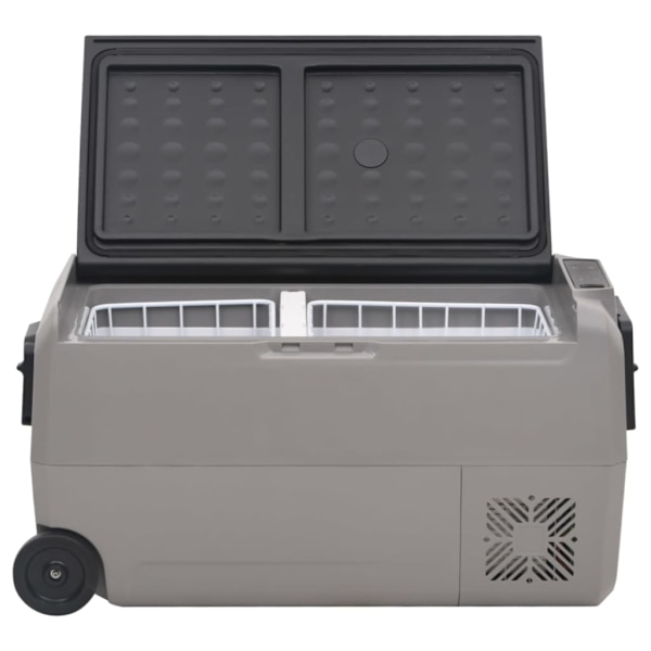 Kylbox med hjul & handtag 50L svart & grå PP & PE