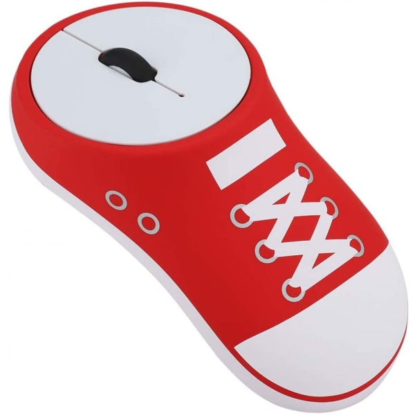 2.4G Kablosuz Fare Küçük Sevimli Ayakkabı Şekli 1600 DPI Android/Windows OS için USB Alıcılı Taşınabilir Mobil Optik Fare(Kırmızı)