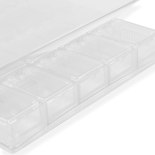 20 rutnät Nagel Dekoration Sekvens Organisera Box Transparent Tom Nagel Konst Förvaringslåda (Klar)