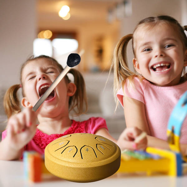 Tungetromme 4,5 tommer 8 tone C-nøgle kulstofstål mini tungetromme til voksne børn begynder guld