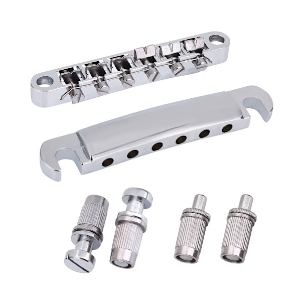 Alloy Bridge & Tailpiece Set Ersättning Del för LP Stil 6-Strängad Elgitarr