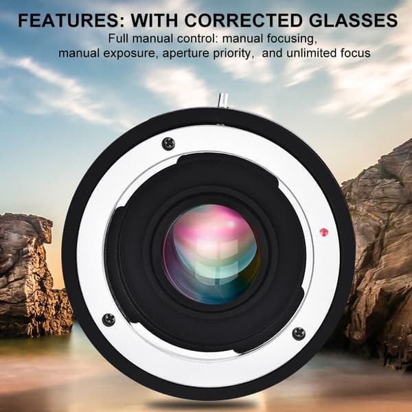 Kameraobjektivadapterring til Minolta MD-objektiver og til Nikon spejlreflekskameraer