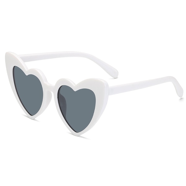 Hjärtformade solglasögon Candy Color Hippy Vintage Solglasögon Glasögon för finklänningstillbehör, fest Cosplay (vit)