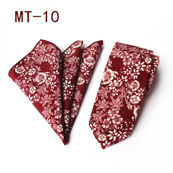 Bomull Paisley Slips og Lommetørkle Sett, MT—10