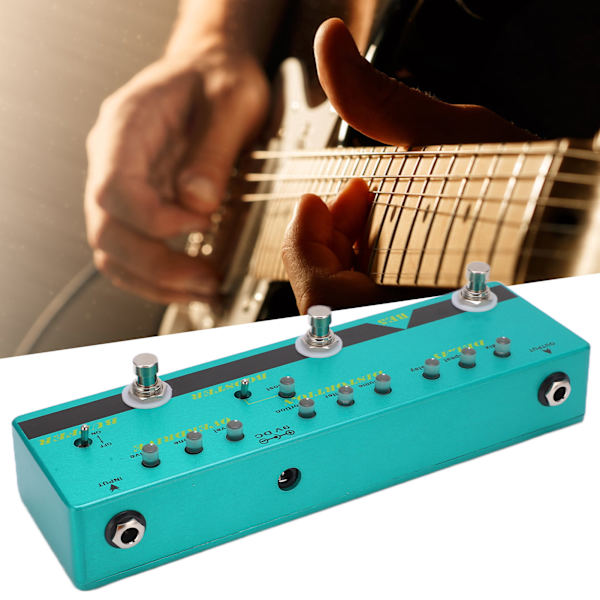 Gitarrpedal Multieffekt 5-i-1 Metall True Bypass Buffer för Elektrisk Bas BE-5 DC 9V