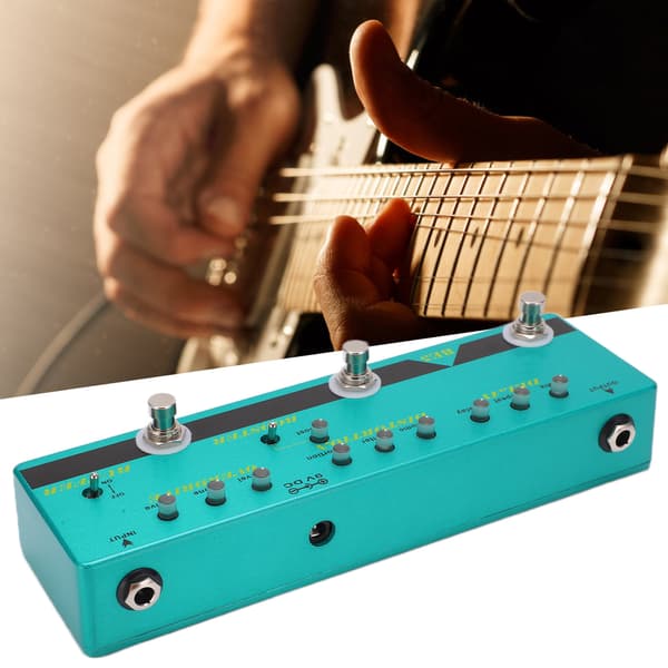 Kitaraefektipedaali Multi Effect 5‑in‑1 Metal True Bypass Buffer sähköbassolle BE‑5 DC 9V