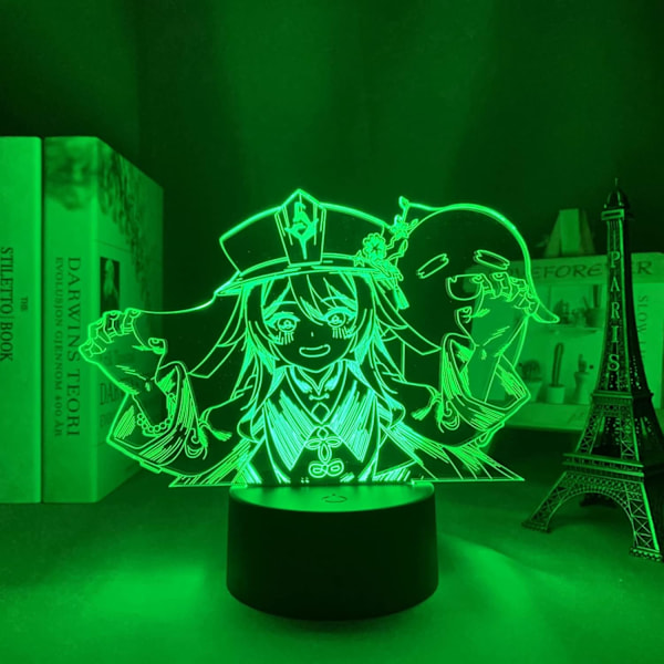 3D LED nattlyslampe Genshin Impact akryl LED-lampe spill