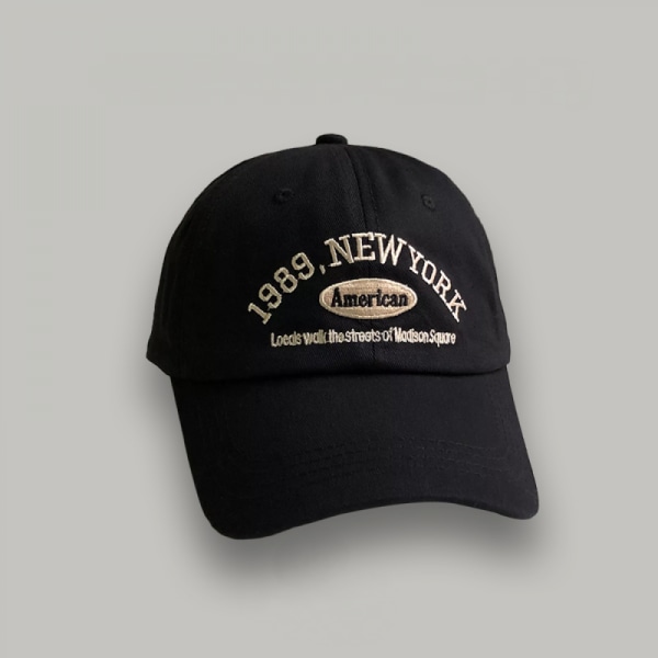 Dotpet Letter broderad hatt Justerbar cap(svart)