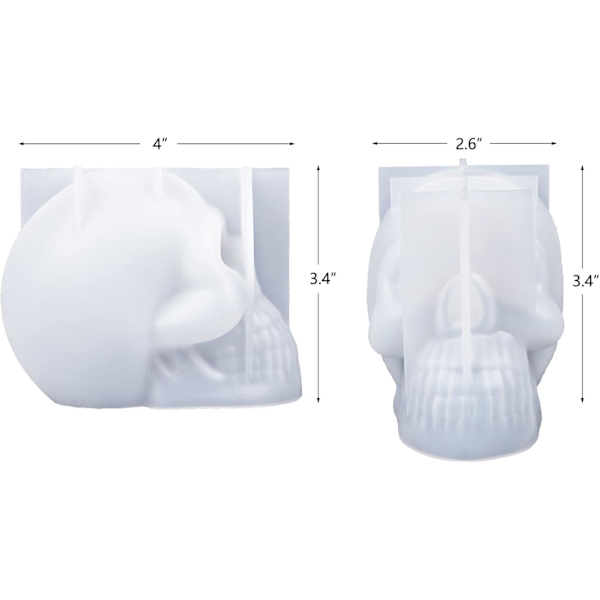 LET'S RESIN Silikon 3D Stor Kranieform, Skelet Kranie Epoxy Harpiksform til Lysfremstilling, Hjemmedekoration, Udendørs, Harpiksstøbt