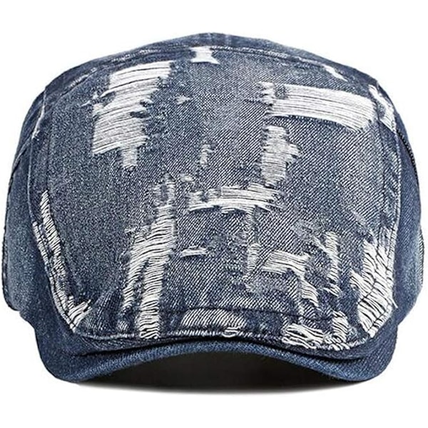 Herrar Denim Bomulls Newsboy Cap Ivy Gatsby Körning Jakt Cabbie Hattar, 2-pack