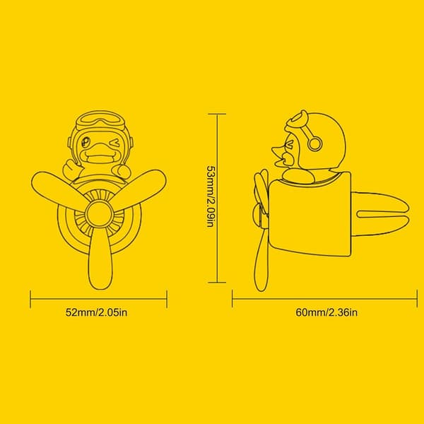 Bil Lufterfrisker, Pilot Bear Bil Diffuser med Roterende Propell Lufterfrisker Aromaterapi Ornamenter Bil Tilbehør (Gul Stil) YellowStyle