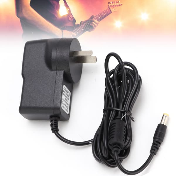Strømadapter 9V Sort Multi Effects Plast Bredt Anvendelig Linjelængde 190cm 9V AC100‑240VAU Stik