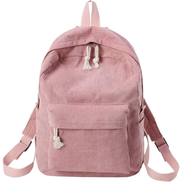 Manchester skolryggsäckar Enkel ryggsäck Enfärgad Casual Ryggsäck Vintage Laptop Reseryggsäck för flickor (rosa)