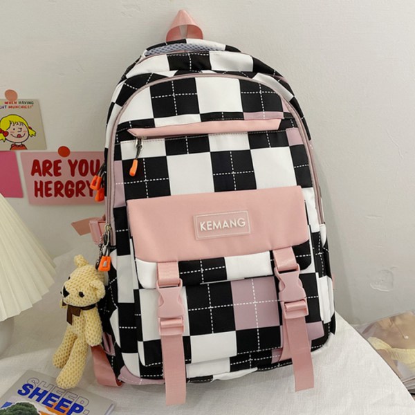 Söt datorryggsäck med tillbehör för flickors förberedande studenter ryggsäck laptopväska vattentät, rosa