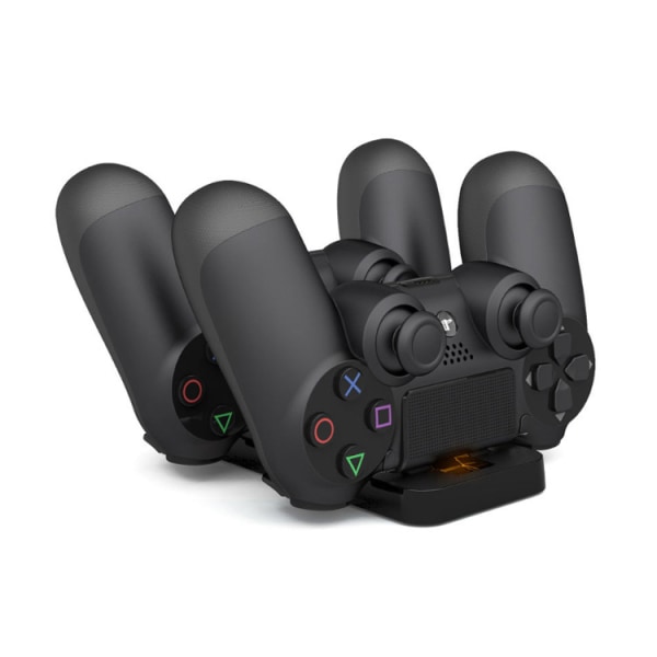 PS4 Controller-oplader, dobbelt USB-opladningsstation til Sony Playstation 4 PS4, PS4 Slim, PS4 Pro Dualshock 4 Controller