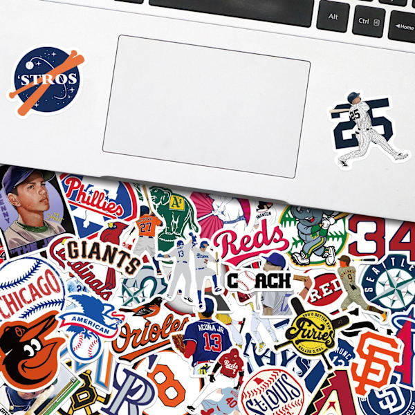 Baseball League Sport Logo Stickers, Set van 50, Vattentät och UV-beständig, Perfekt för alla dina prylar