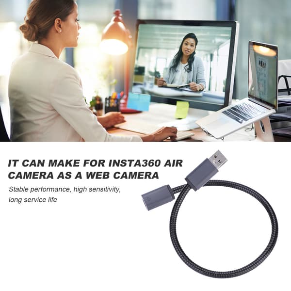 USB-konverteringsadapterkabel med beslagstøttefunktion til Insta360 Air til computer