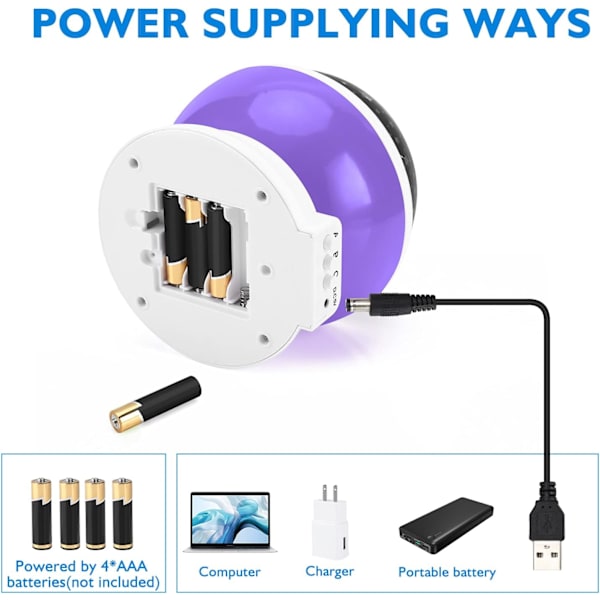 Natlampe til Børn, Børnenatlampe, Stjerne Natlampe, Nebula Stjerneprojektor 360 Graders Rotation - 4 LED Pærer 12 Lysfarve Ch Purple