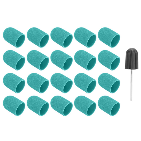 Nagelkonst slipkapsel nagelborrbitar polering slipning slipband set (16 x 25mm) Grön