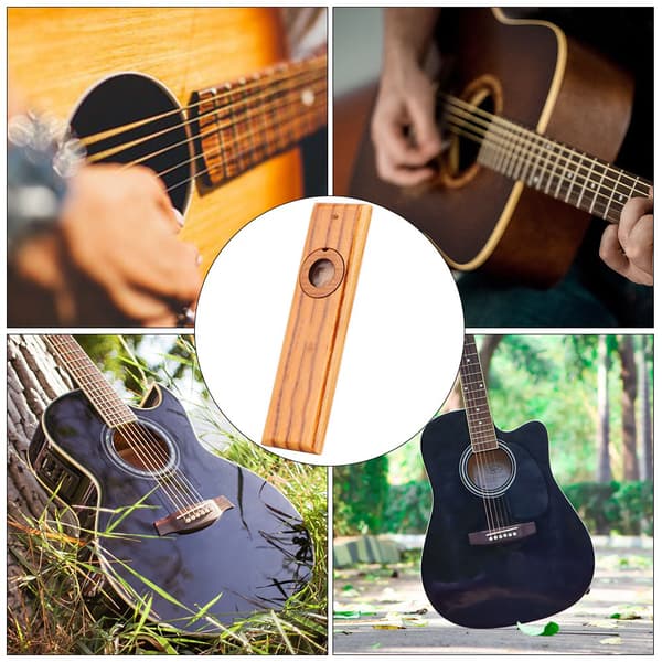 Trä Kazoo Musikinstrument Ukulele Gitarr Partner Munspel med Metallåda