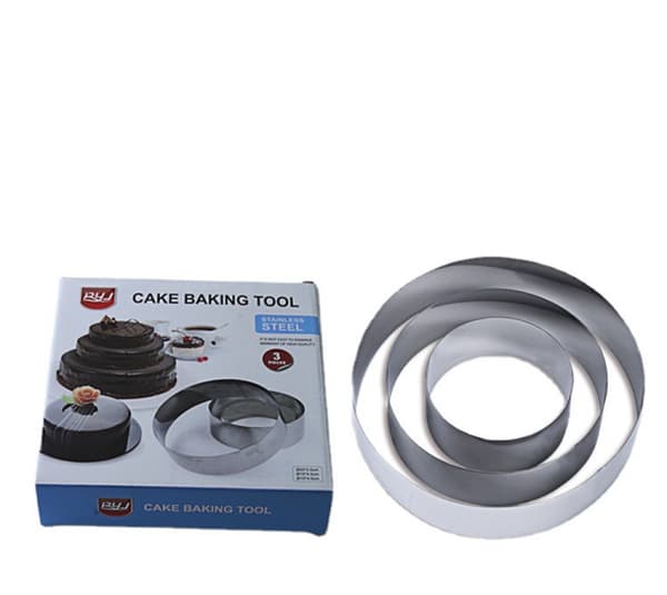 Kakering i rustfritt stål Pannekake-/kjeks-/deigkutter Lagkakeformer for baking, lagdeling, dekorering, forming, matlaging, rund