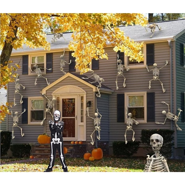 Barn Skelettkostyme Gløder i Mørket Skjeletter Halloween Skelettkostymer for Gutter og Jenter 5-7years