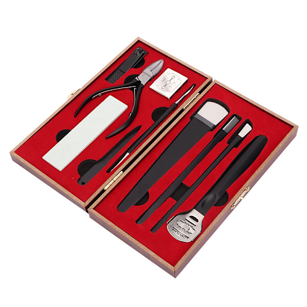 8 st rostfritt stål död hud callus remover set pedikyr manikyr nagelvård skärare verktygssats med förvaringslåda svart