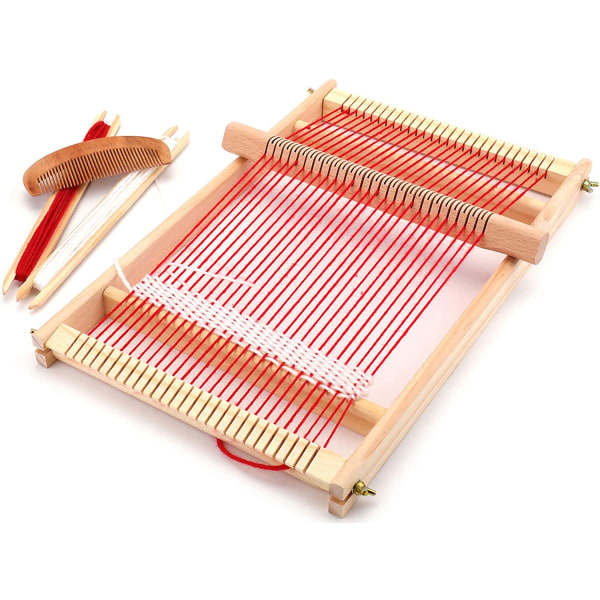 Multi-Craft Weaving Loom - Trävävstol med stor ram hantverk för barn och nybörjare -15,6 x 9,7 x 1,2 tum
