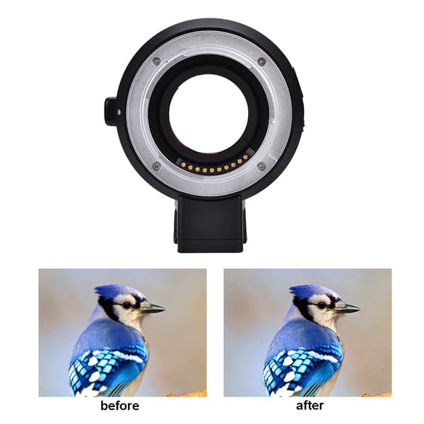 Metal elektrisk autofokuslinseadapter til Canon EF-objektiv til Sony APS-C-kameraer