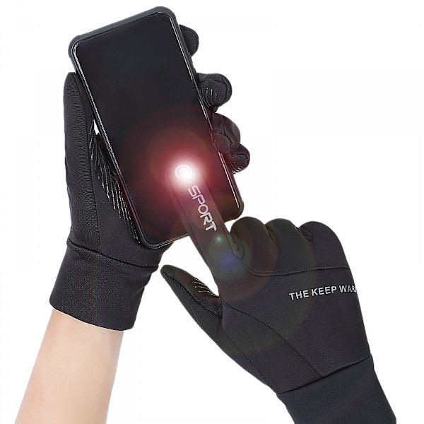 Vinterhandskar för kvinnor - Pekskärm Anti-Slip Palm Vindtät Termisk Cykelhandske för Textning Vandring Körning Löpning