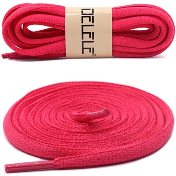 2 pairs of oval shoelaces sports shoelaces are suitable for sports / running shoes,59"Inch（Bright pink）