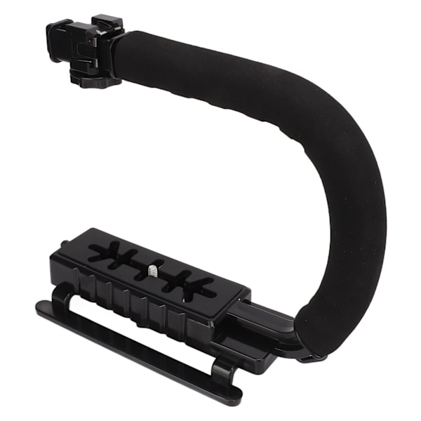 PULUZ U C-formad videostabiliserande handgrepp ABS-svamp svart handhållen fotografering Accoessory för mikrofilmer