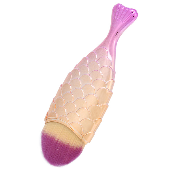 Färgglad hårgradient foundation makeup borste fiskstjärt concealer borste gul ros rund