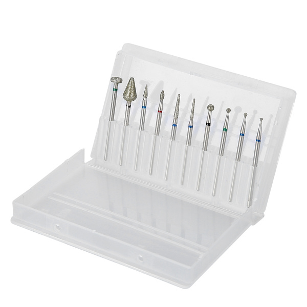 10 st / set legering stål nagelkonst borr polerhuvud kit nagelborrmaskin tillbehör 06#