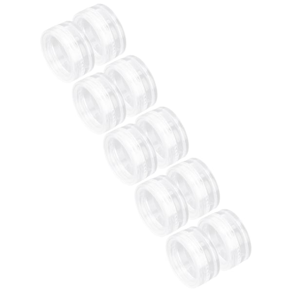 10 stk. Neglekunst Tipbeholder Bærbar Transparent Rund PP Kosmetiske Beholdere til Øjenskygge Smykker Perle Falske Neglespidser