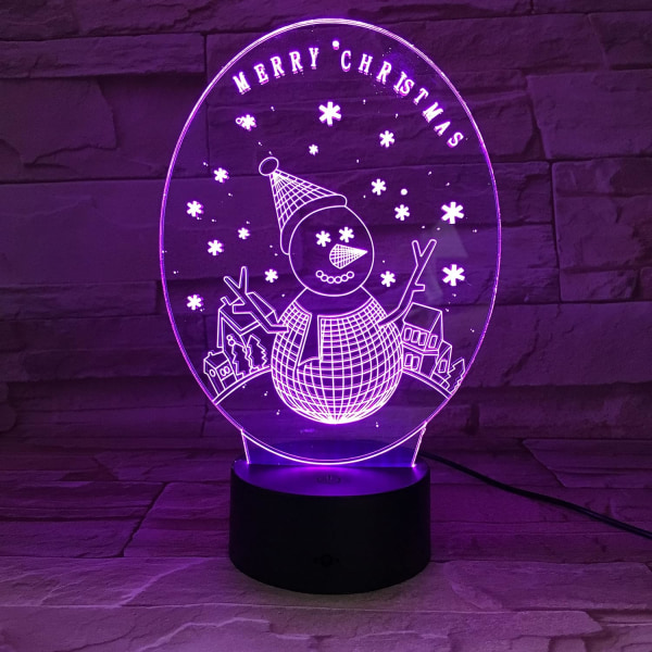 Uruzuo Merry Christmas Tree Santa Claus 3D Illusion Night Light Toys Snowman Lamp, Desk Christmas Lights Birthday Decorations Gifts Party Room Decor