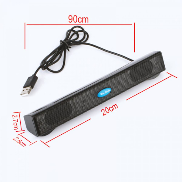 Trådbunden Mini Bärbar USB-högtalare Musikspelare Förstärkare Högtalare Stereo Ljudlåda för Dator Desktop PC Notebook Laptop