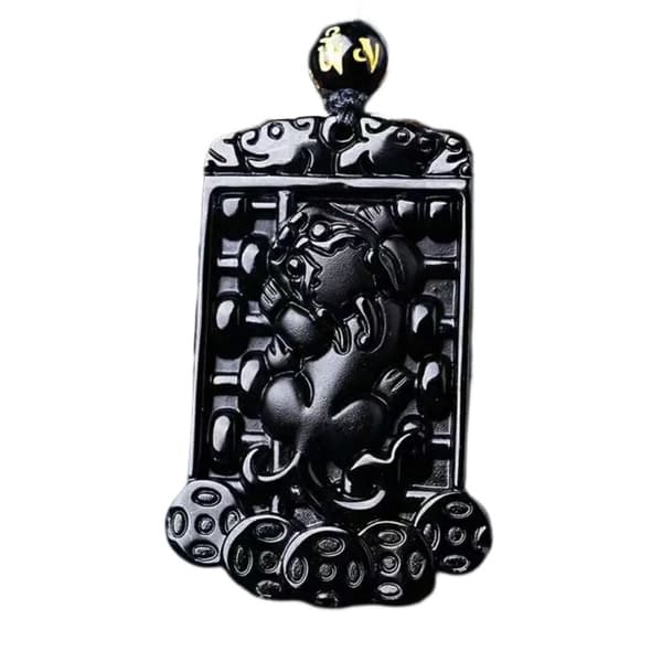 Pixiu Pi Yao -amuletti obsidiaanipendantti kaulakoru
