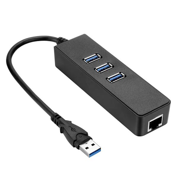 USB3.0 til RJ45 Gigabit nettverkskort 1000m Gigabit nettverkskort med hub3.0 Gigabit nettverkskort hub-fri stasjon