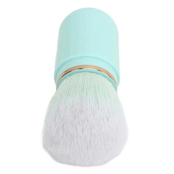 Nagelborste Kapselform Bärbar Retractable Konstgjord Fiber Nagelpulverborste för Blusher Grön