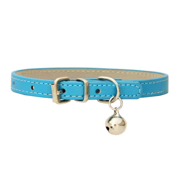 Leather Pet Cat Collars with Bell Soft Adjustable Leather Kitten Collars Cute Pet Collars for Small Cat Kitten Puppy（XS）