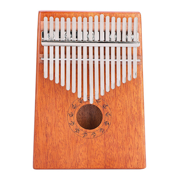 17-nøglede Kalimba Bærbar Tommelfingerklaver Mahogni Trælegeme Musikinstrument