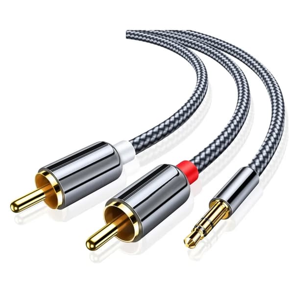 3,5 mm jackstik til 2 han-interface adapterkabel til RCA-lydcomputertelefonkonverterkabel 2 meter
