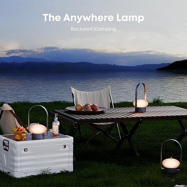 Trådløs Lantern Bordlampe LED, Bærbar Camping Lanternelykt Dimbar, Berøringslampe Oppladbar for Soverom, Utendørs, 3 Fargetemperaturer red