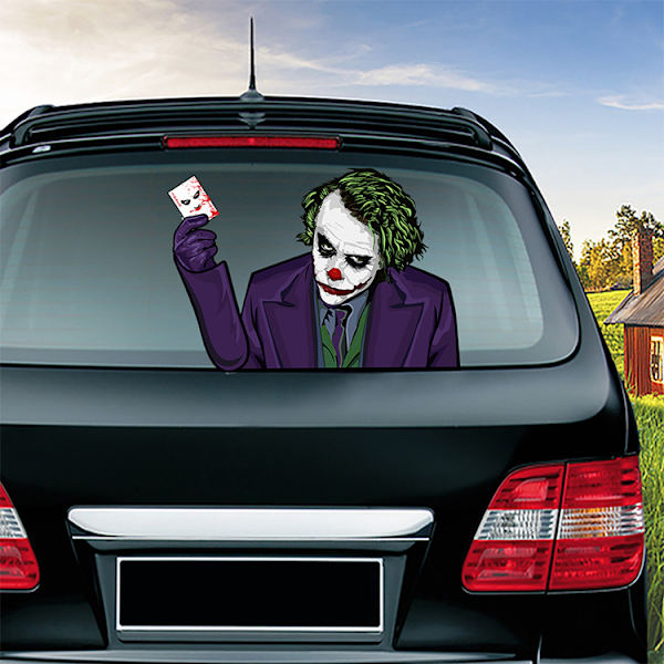 (1 förpackning) Halloween torkarblad klistermärke avtagbar bil bakre vindruta klistermärke bil klistermärke dekoration (Clown Heather ledger torkarblad)
