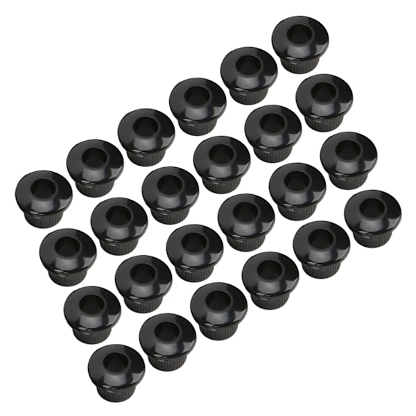 24 stk gitarstrengs knapphylser 10mm høy ytelse plastmateriale halvlukket design gitardeler svart