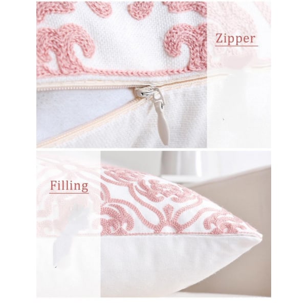 Bedding Cotton Blend Pillowcases 2 Pack Cotton Pillowcase Set- Perfect for Home,  Hotel Pillow Covers 18X 18inch, Pink---15415