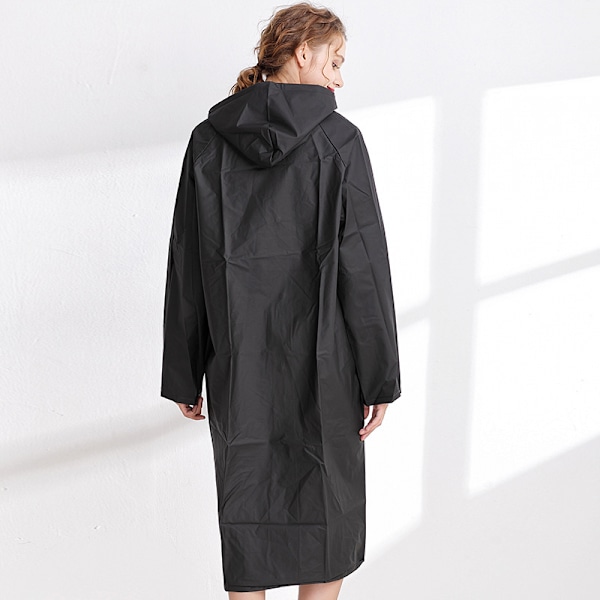 Regnrock Vattentät Regnkappa Poncho med Huva Återanvändbar Unisex Män Kvinnor Lätt Transparent Regnkläder svart (storlek M)