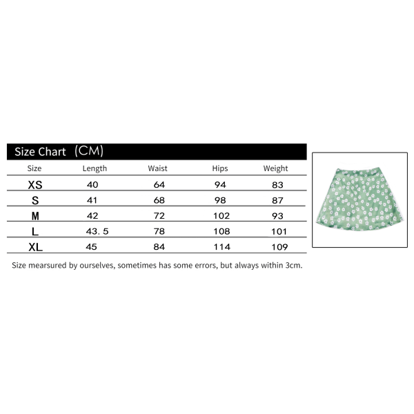 Damer casual print satin siden hög midja dragkedja Mini kort kjol, blå blommor, S